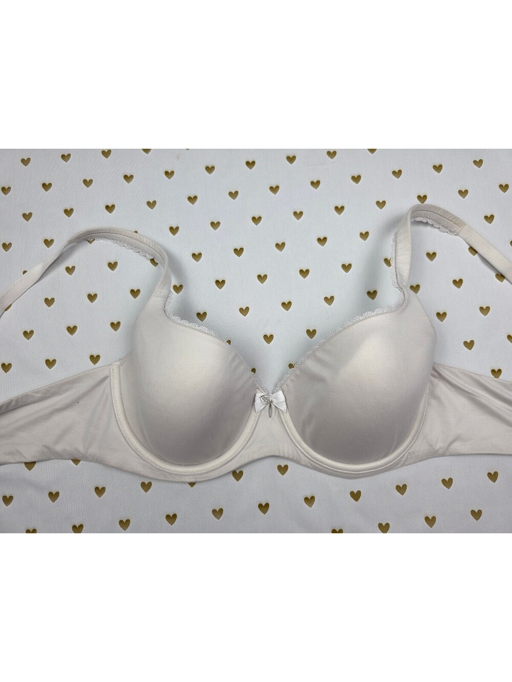 Victorias Secret White Lined Demi Balconette Bra 34D
